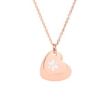 SP0048 Silver, Rose Gold, Gold, or Black Stainless Medical Double Heart Pendant Custom Engrave