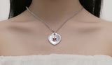 SP0167-RG MOP Rose Gold Heart Charm Medical ID Alert Necklace Custom Engrave