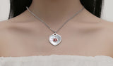SP0167-MOP-G  Gold Heart Charm Medical ID Alert Necklace Custom Engrave