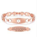 MD0932 4 Colors! Stainless Steel Heart Link Medical Id Bracelet Custom Engrave