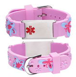 MD-SILC 15 Prints Child Silicone Medical ID Bracelet Custom Engrave