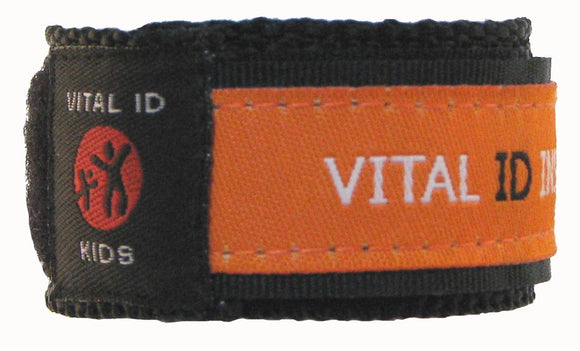 VI-SAFE-K Vital ID Child Adjustable Safety ID Bracelet Orange
