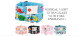 MD-SILC 15 Prints Child Silicone Medical ID Bracelet Custom Engrave