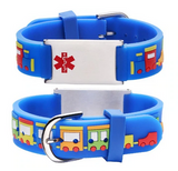 MD-SILC 15 Prints Child Silicone Medical ID Bracelet Custom Engrave