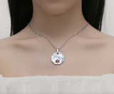 MP0270-MOP-QR Stainless Silver Mother of Pearl Medical ID Necklace With QR Code