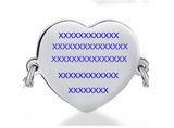 MD1565-SS Curb Chain With Heart Charm Medical Alert ID Bracelet - CUSTOM ENGRAVE