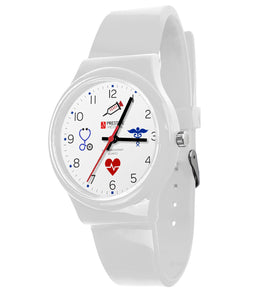 1769-MED Student Medical Symbols White Nurse Scrub Watch