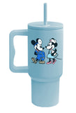 1820 Doctor Steamboat Willie Mickey Minnie Mouse Tumbler with Straw & Handle