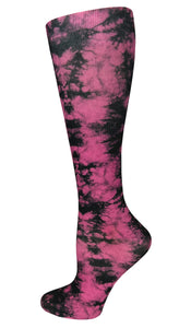 387-PSP Pink Splatter 15-20mmHG Soft Compression Socks