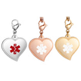 SP0176 CUSTOM ENGRAVE! Stainless Steel Medical ID Heart Charm