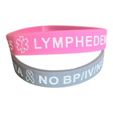 SIL-04 Lymphedema Alert! No BP/IVSilicone Bracelet Lot of 2