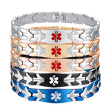 MD0764 Stainless Steel Link Medical Id Bracelet ~ Custom Free Engrave