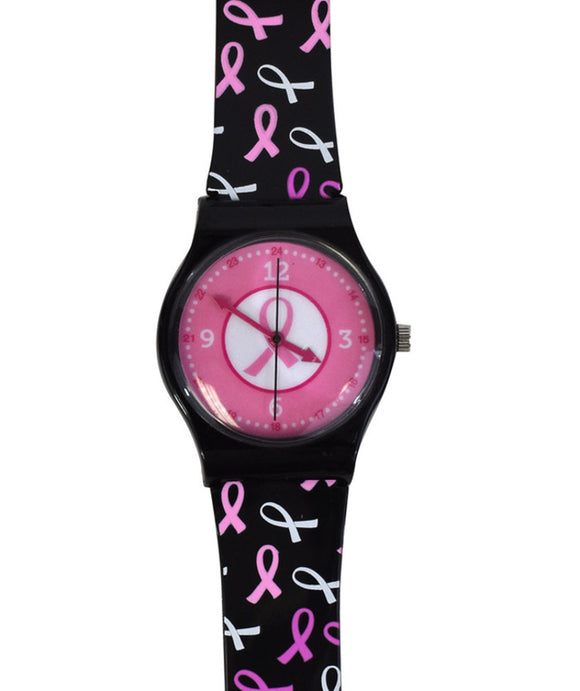 94720 Breast Cancer Awareness Pink Ribbon Jelly Watch