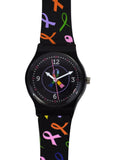 94725 Multi Cancer Awareness Ribbon Jelly Watch