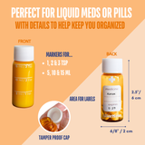 ALL-BTCASE Allermates Travel Size Bottles for Medicines (Liquid or Pills) Carrying Case - 3 Pack