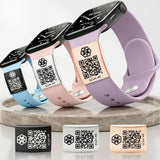 AW24 Dynamic QR Code Medical Alert ID Tag for Watch Band | Stainless Steel Emergency ID Plate