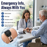 AW24 Dynamic QR Code Medical Alert ID Tag for Watch Band | Stainless Steel Emergency ID Plate