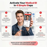 AW24 Dynamic QR Code Medical Alert ID Tag for Watch Band | Stainless Steel Emergency ID Plate