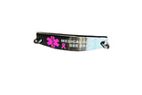 MD188-NBP Medical Alert NO BP IV Needles Pink Ribbon Beaded Stainless Bracelet