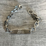 MD0201-L  Lymphedema Alert Stainless Steel Open Heart Bracelet