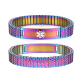 MD0089-7C Unisex Multi Colored Stainless Expansion Medical ID Bracelet~Custom Engrave