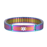 MD0089-7C Unisex Multi Colored Stainless Expansion Medical ID Bracelet~Custom Engrave