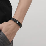 MD0089-BB Unisex All Black Stainless Expansion Medical ID Bracelet~Custom Engrave