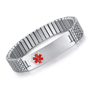 MD0089SS-F Unisex Stainless Expansion Medical ID Bracelet Custom Engrave
