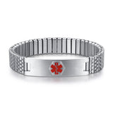 MD0089-SS Unisex Silver Stainless Expansion Medical ID Bracelet~Custom Engrave