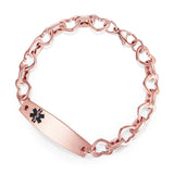 MD0201-RG  Medical Alert ID Rose Gold Stainless Open Heart Bracelet CUSTOM ENGRAVE
