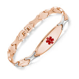 MD0337 Stainless Steel Sleek Link Medical Id Bracelet Custom Engrave 9 Colors!