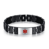 MD0762 Stainless Steel Link Unisex Medical Id Bracelet Custom Engrave 4 Colors