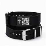 MD0855-QR Sport Canvas Medical ID Bracelet With QR Code 4 Color Choices