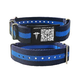 MD0855-QR Sport Canvas Medical ID Bracelet With QR Code 4 Color Choices