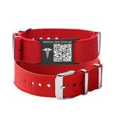 MD0855-QR Sport Canvas Medical ID Bracelet With QR Code 4 Color Choices