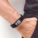 MD1471-QR Elastic Woven Medical ID Bracelet With QR Code ~ 3 Color Choices