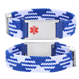 MD1471 Unisex Elastic Woven Band Medical ID Bracelet ~ Custom Engrave