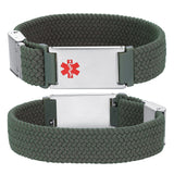 MD1471 Unisex Elastic Woven Band Medical ID Bracelet ~ Custom Engrave