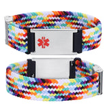 MD1471 Unisex Elastic Woven Band Medical ID Bracelet ~ Custom Engrave