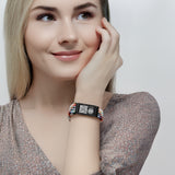MD1471-QR Elastic Woven Medical ID Bracelet With QR Code ~ 3 Color Choices