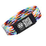 MD1471-QR Elastic Woven Medical ID Bracelet With QR Code ~ 3 Color Choices