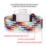 MD1471 Unisex Elastic Woven Band Medical ID Bracelet ~ Custom Engrave