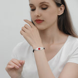 MD1481BK-QR Black Hand-Wound Rope Medical ID Bracelet With QR Code