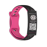MD1558-QR Womens Floral Silicone Medical ID Bracelet With QR Code ~ 7 Color Choices