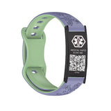MD1558-QR Womens Floral Silicone Medical ID Bracelet With QR Code ~ 9 Color Choices