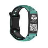 MD1558-QR Womens Floral Silicone Medical ID Bracelet With QR Code ~ 9 Color Choices