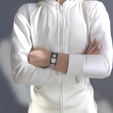 MD1558-QR Womens Floral Silicone Medical ID Bracelet With QR Code ~ 7 Color Choices