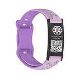 MD1558-QR Womens Floral Silicone Medical ID Bracelet With QR Code ~ 7 Color Choices