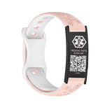 MD1558-QR Womens Floral Silicone Medical ID Bracelet With QR Code ~ 7 Color Choices
