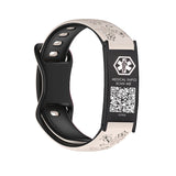 MD1558-QR Womens Floral Silicone Medical ID Bracelet With QR Code ~ 9 Color Choices